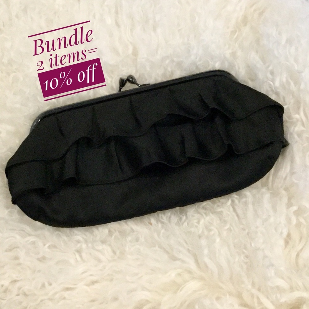 FANCY RUFFLE EVENING CLUTH PURSE